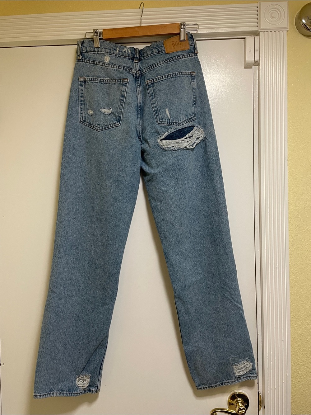 BDG Light Blue Straight-Leg Jeans with Authentic Waist Tag